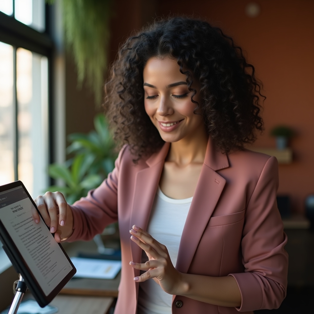 Content strategist moving article cards across a Kanban workflow board on a laptop screen
